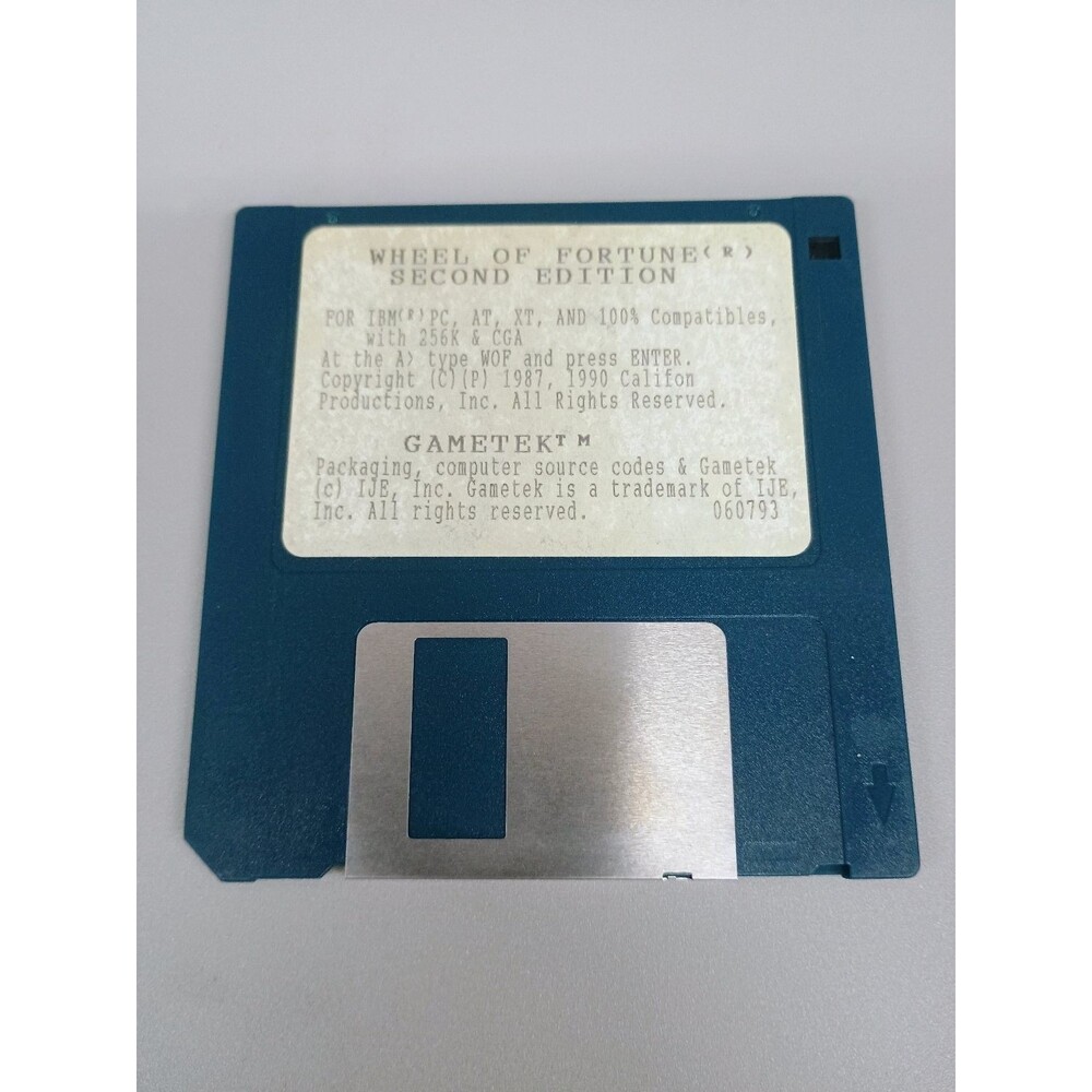 Gametek Wheel of Fortune Second Edition PC Game Floppy Disk IBM CGA Vintage
